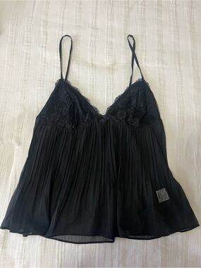 Princess Polly Black Lace Pleated Camisole